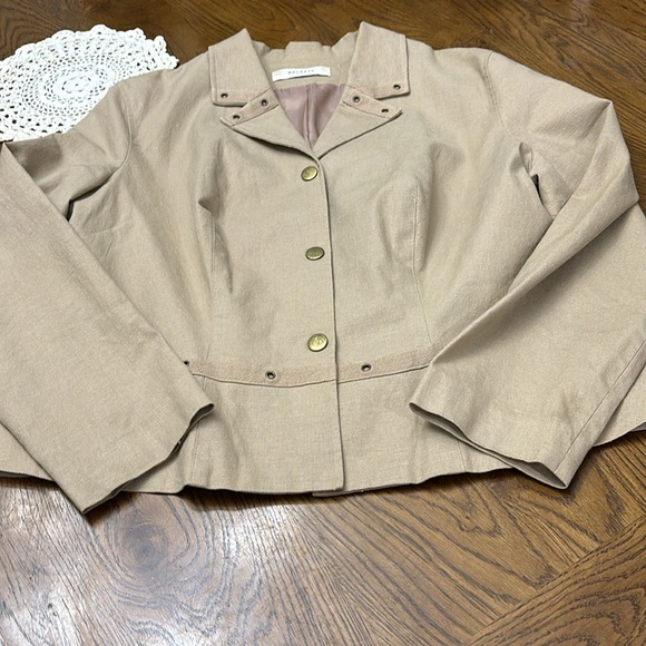 MELROSE Tan Linen Blazer - Picture 2 of 10